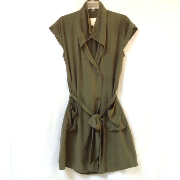 olive green silk dress